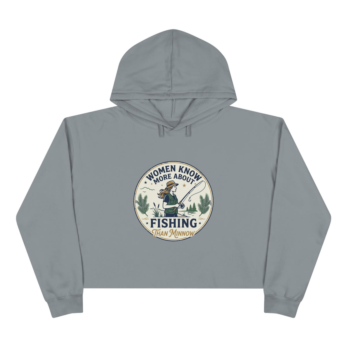 Women Know More Than Minnow Crop Hoodie