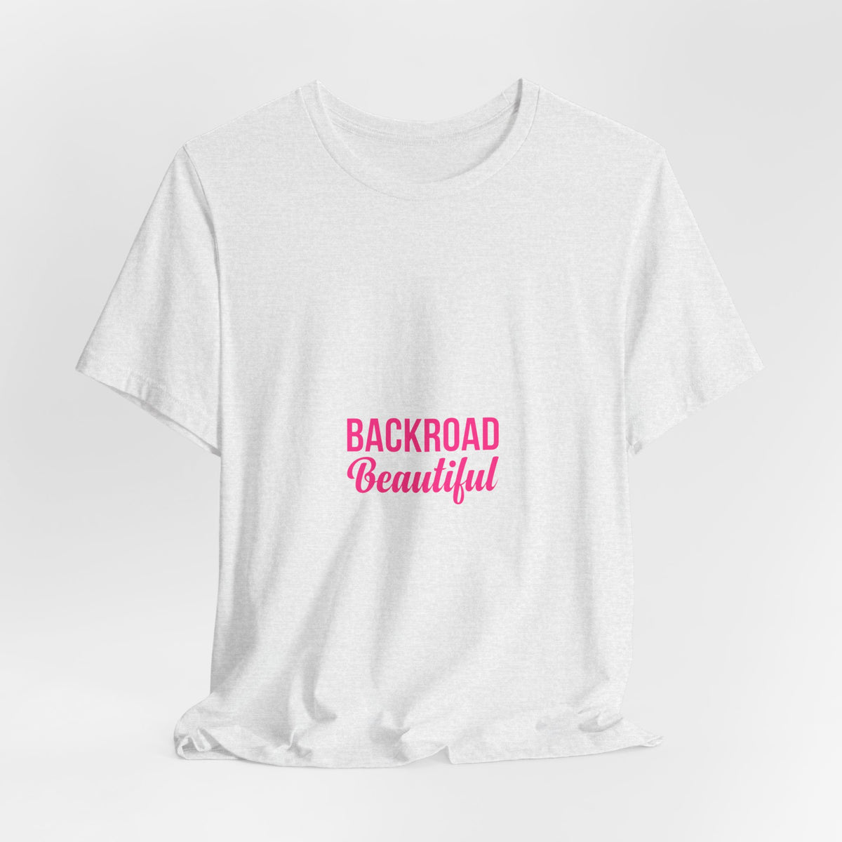 Backroad Beautiful Tee — Pink Script Graphic T‑Shirt
