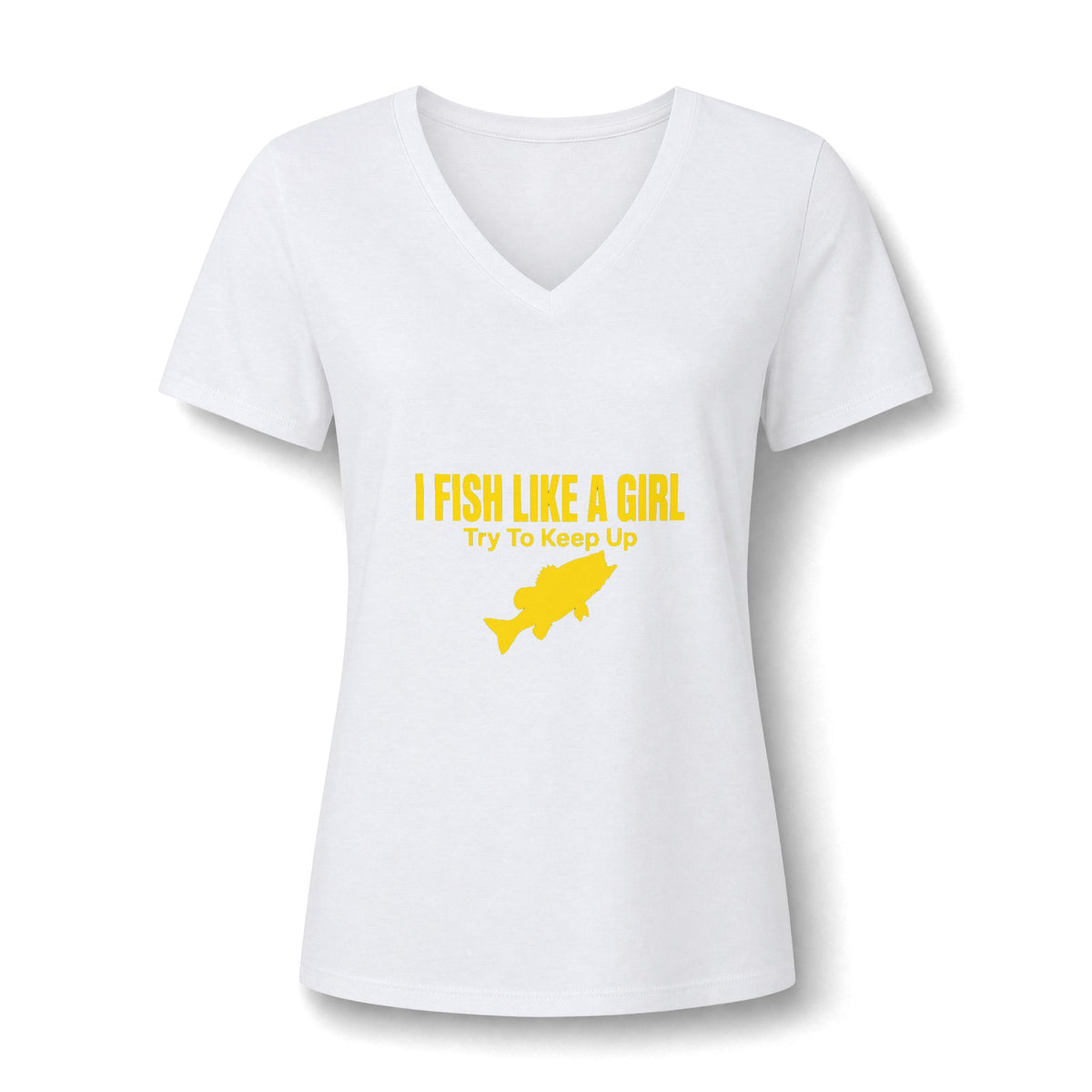 Fish Like a Girl Women's Relaxed Heather CVC V-Neck Tee