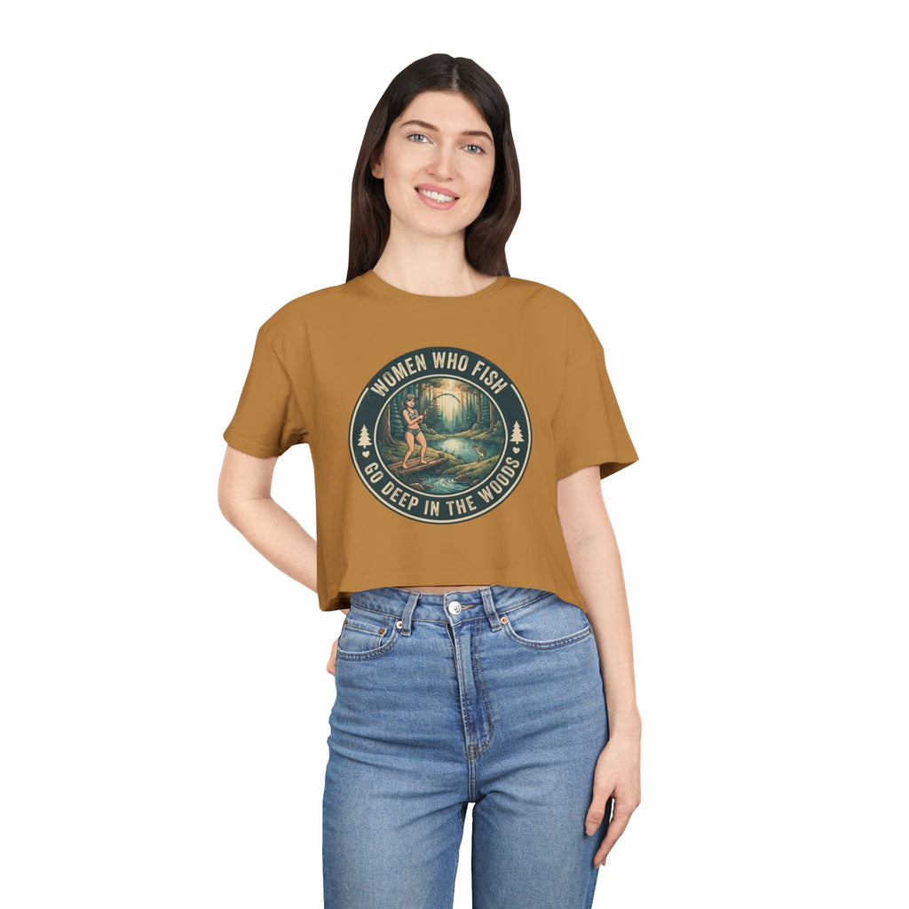 Women Go Deep in the Woods Women's Crop Tee