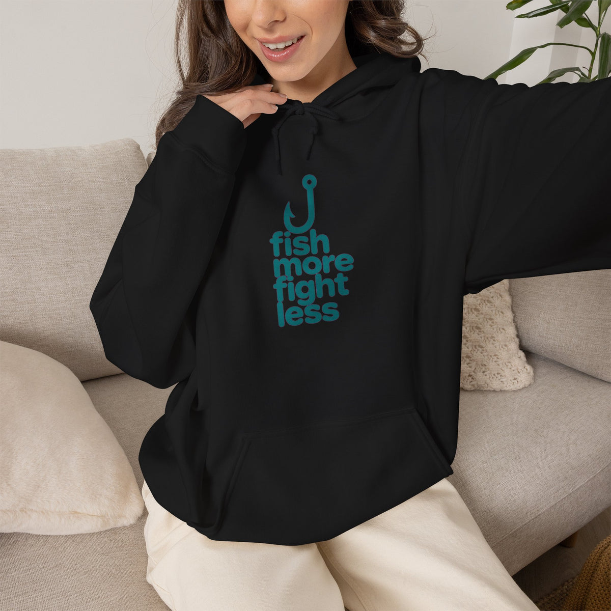 Fish More Fight Less Unisex Heavy Blend™ Hooded Sweatshirt