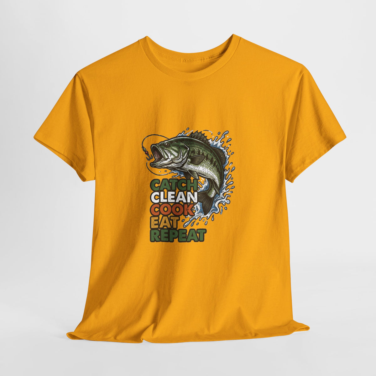 Catch Clean Cook Eat Repeat Unisex Heavy Cotton Tee
