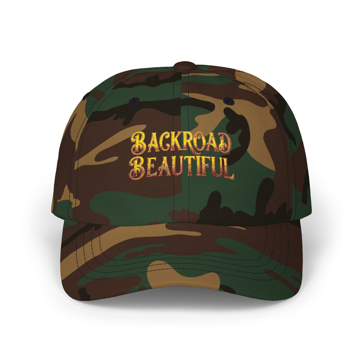 Classic Cap — 'Backroads Beautiful' Embroidered White Baseball Hat