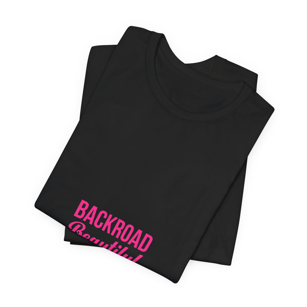 Backroad Beautiful Tee — Pink Script Graphic T‑Shirt