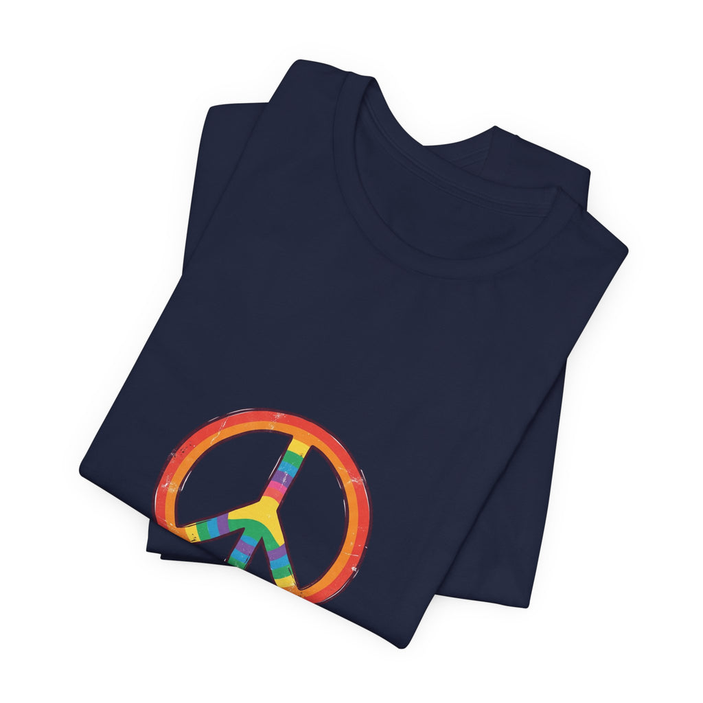Backroad Beautiful Peace Sign Tee — Retro Rainbow Graphic T-Shirt