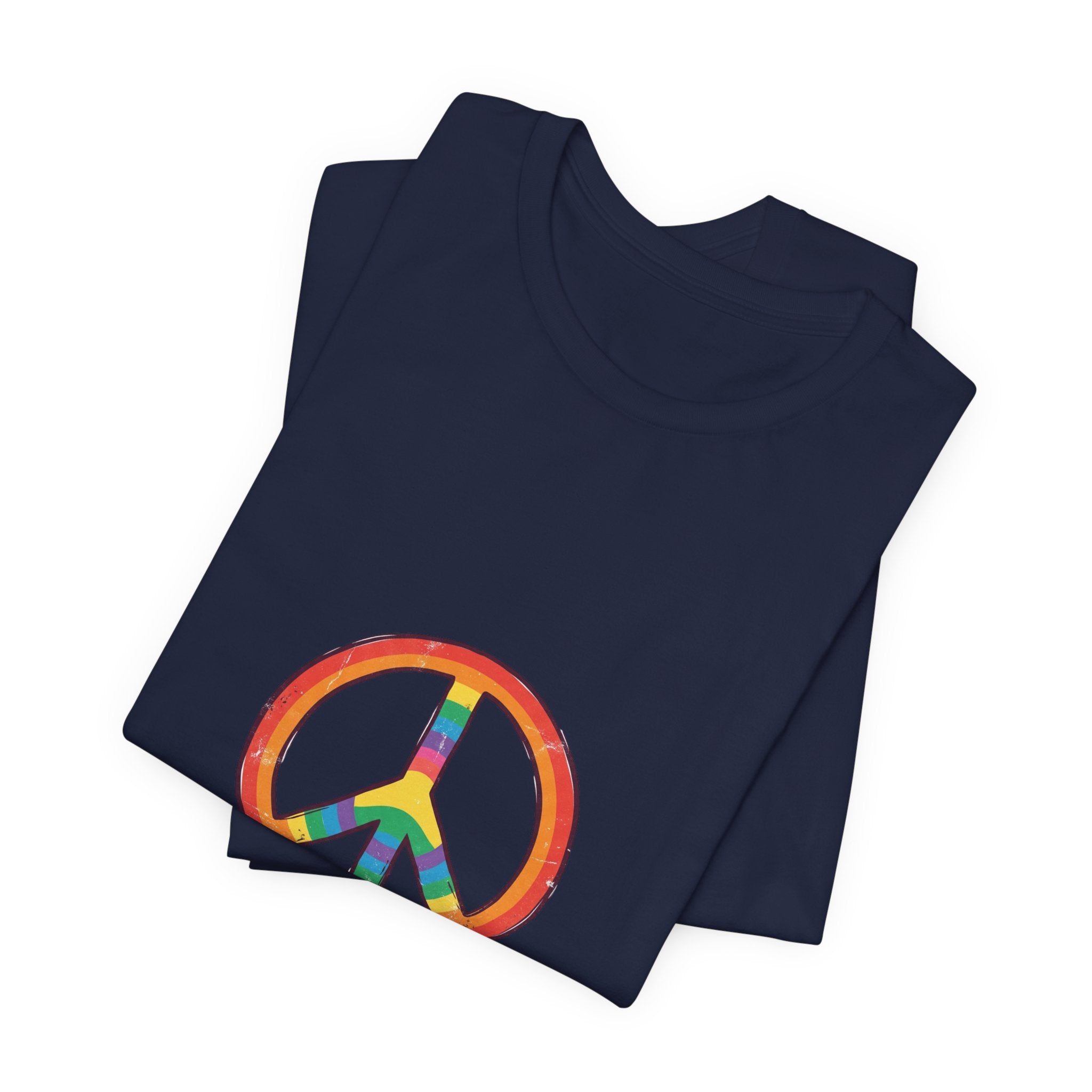 Backroad Beautiful Peace Sign Tee — Retro Rainbow Graphic T-Shirt