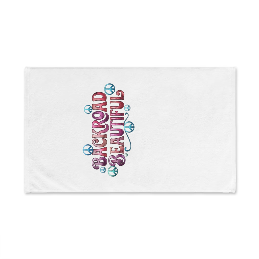 Backroad Beautiful Hand Towel — Retro Peace Sign Kitchen & Bathroom Linen