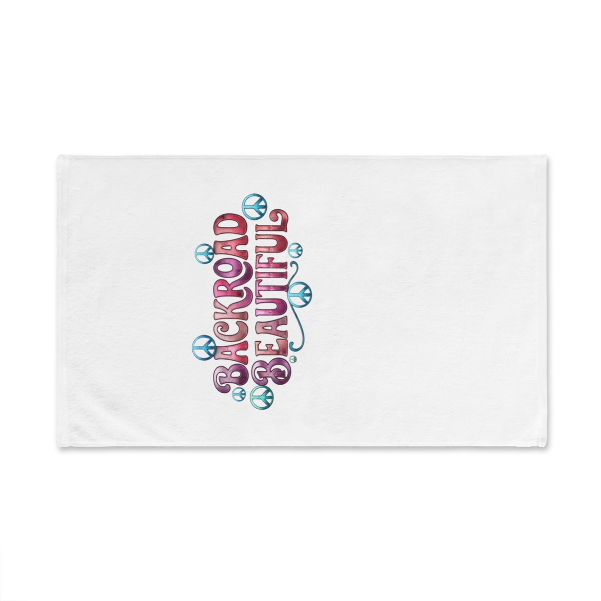 Backroad Beautiful Hand Towel — Retro Peace Sign Kitchen & Bathroom Linen