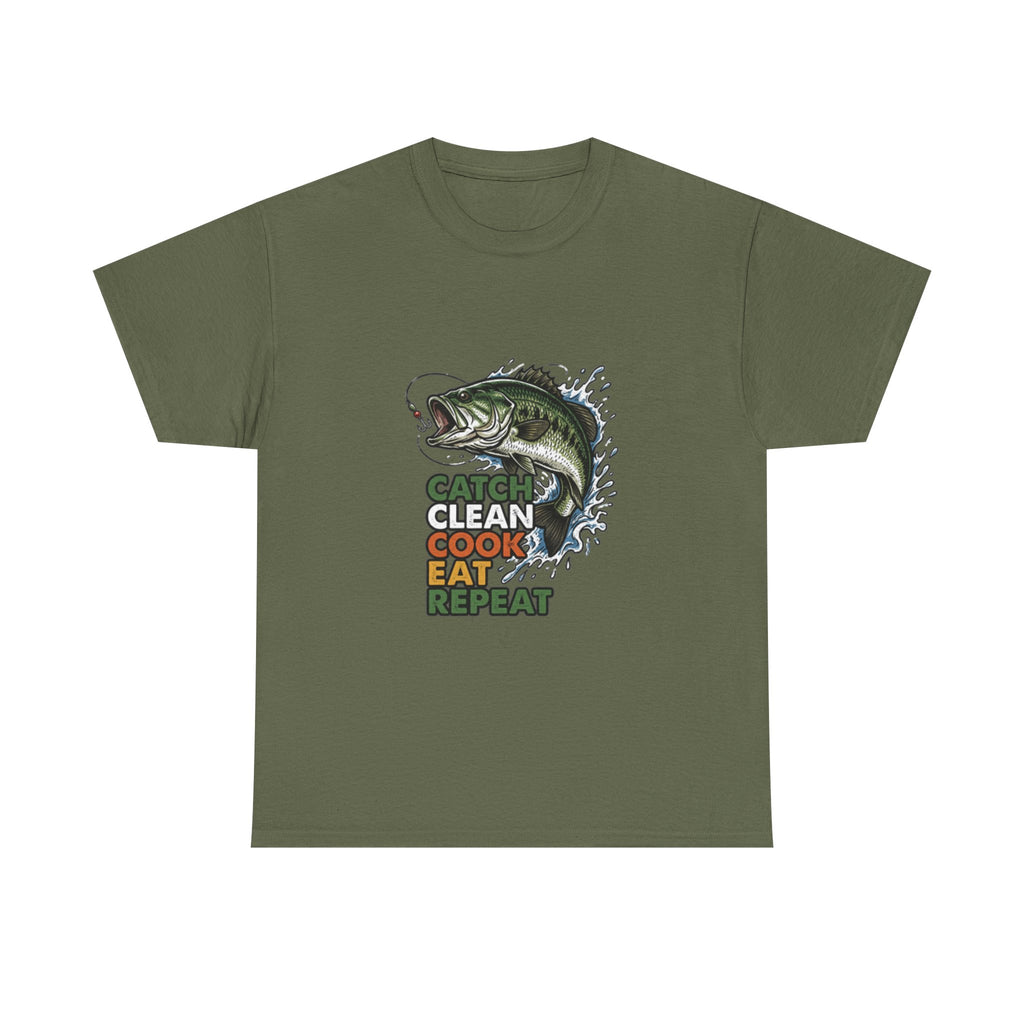 Catch Clean Cook Eat Repeat Unisex Heavy Cotton Tee