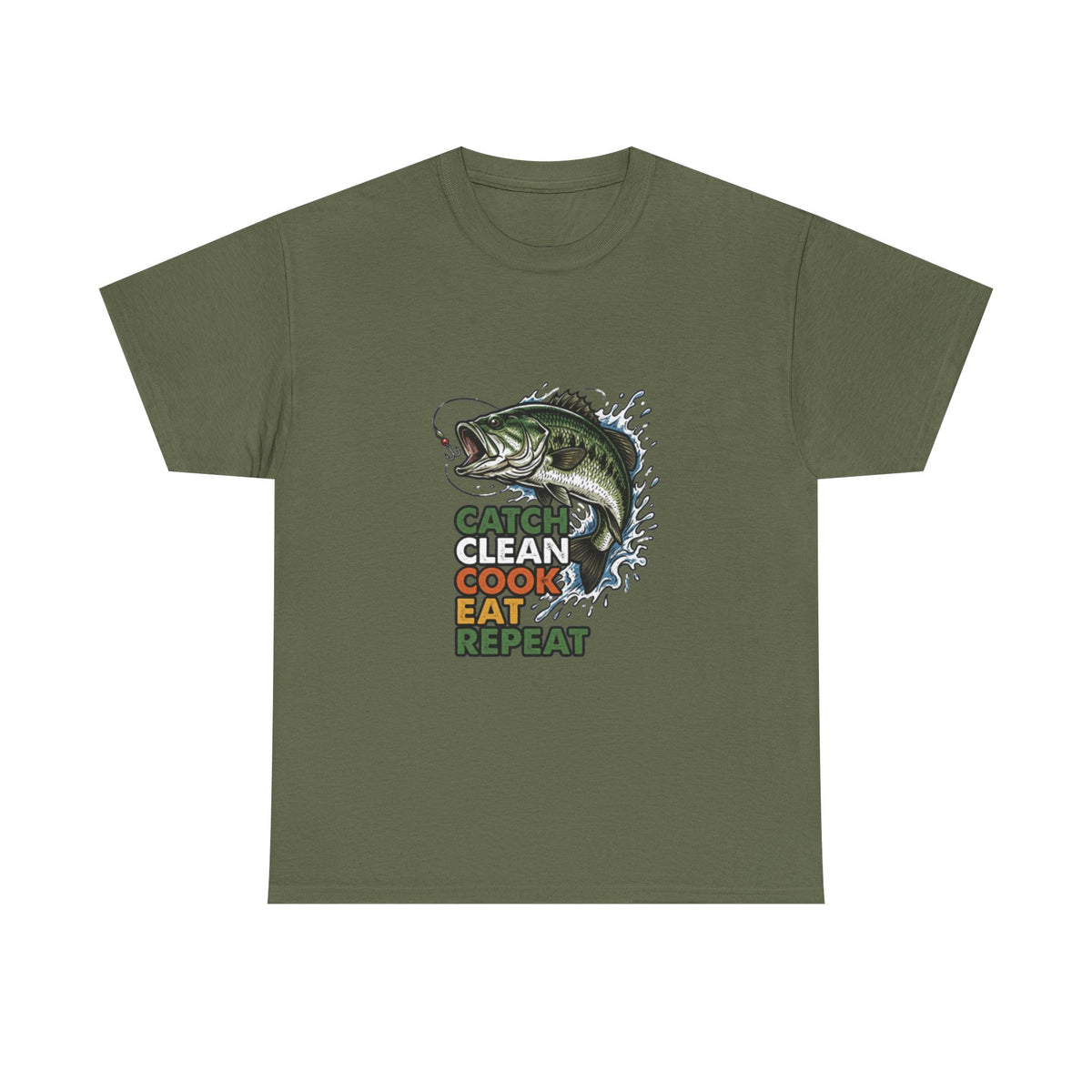 Catch Clean Cook Eat Repeat Unisex Heavy Cotton Tee