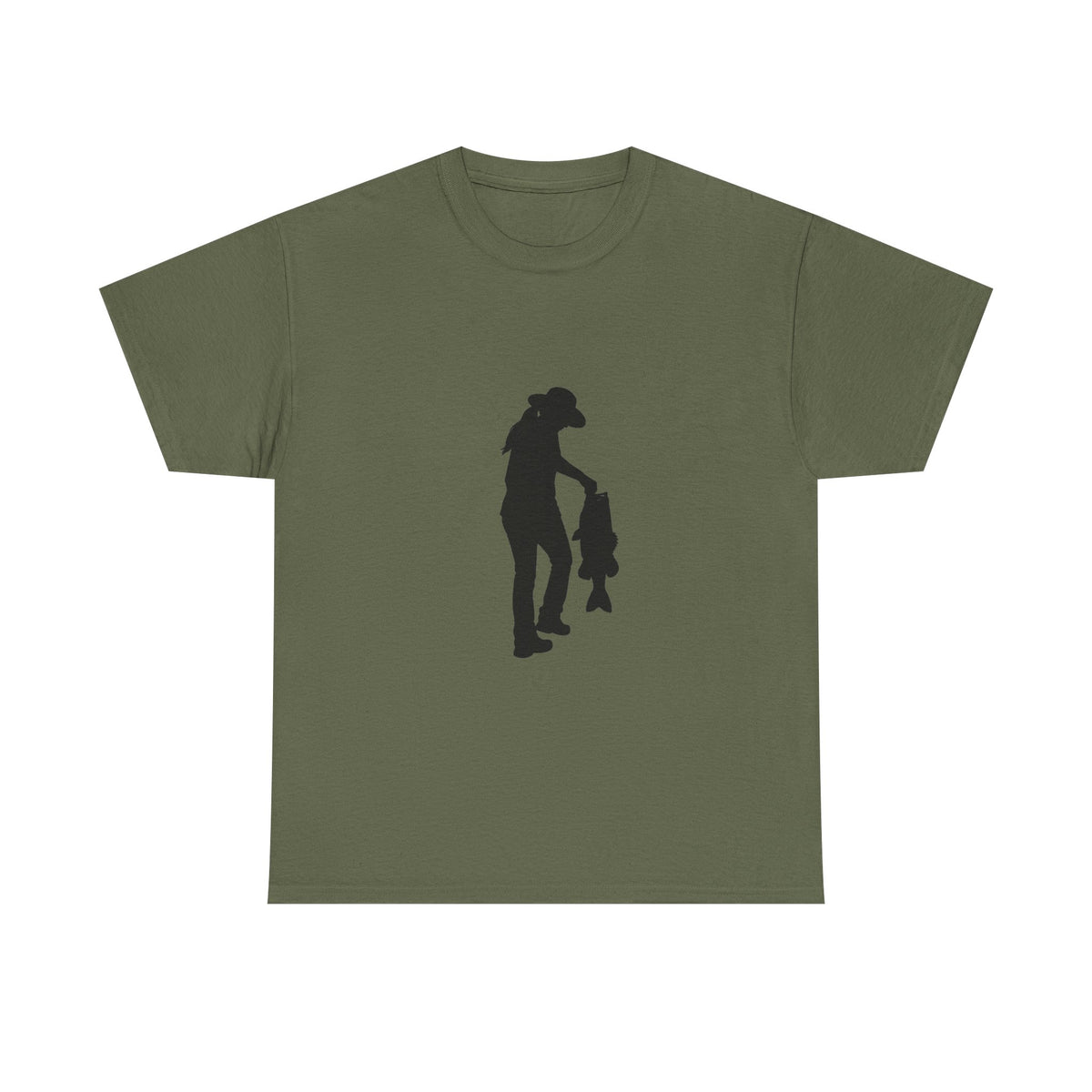 Woman Fishing Heavy Cotton Tee
