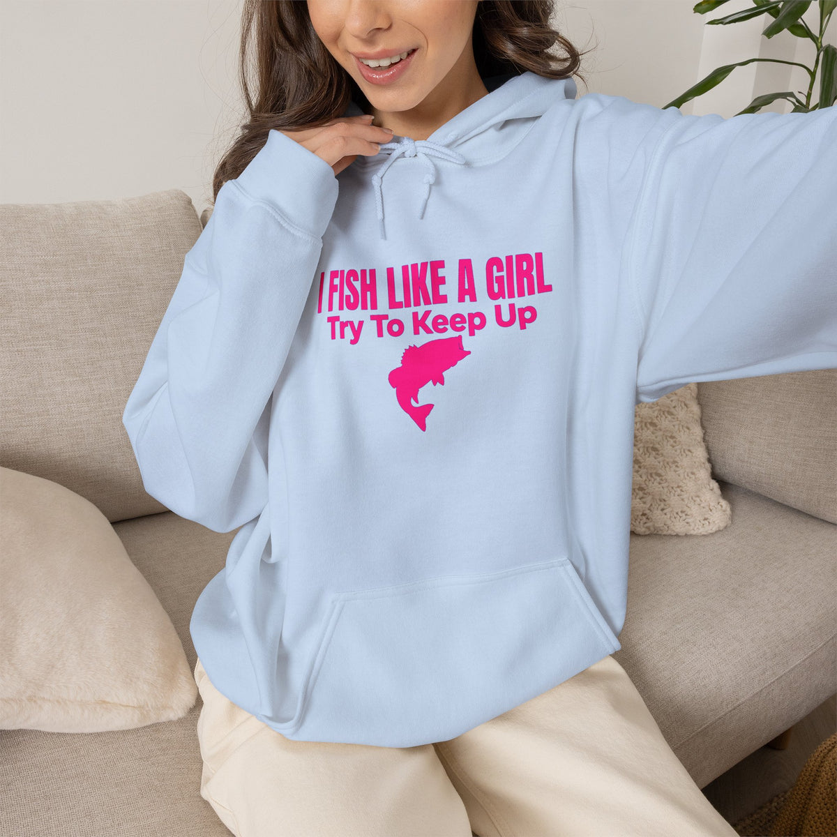 FishbLike a girlnUnisex Heavy Blend™ Hooded Sweatshirt