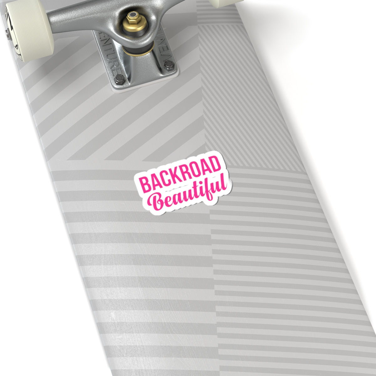 Backroad Beautiful Kiss-Cut Sticker — Pink Script Laptop Decal for Outdoorsy Women