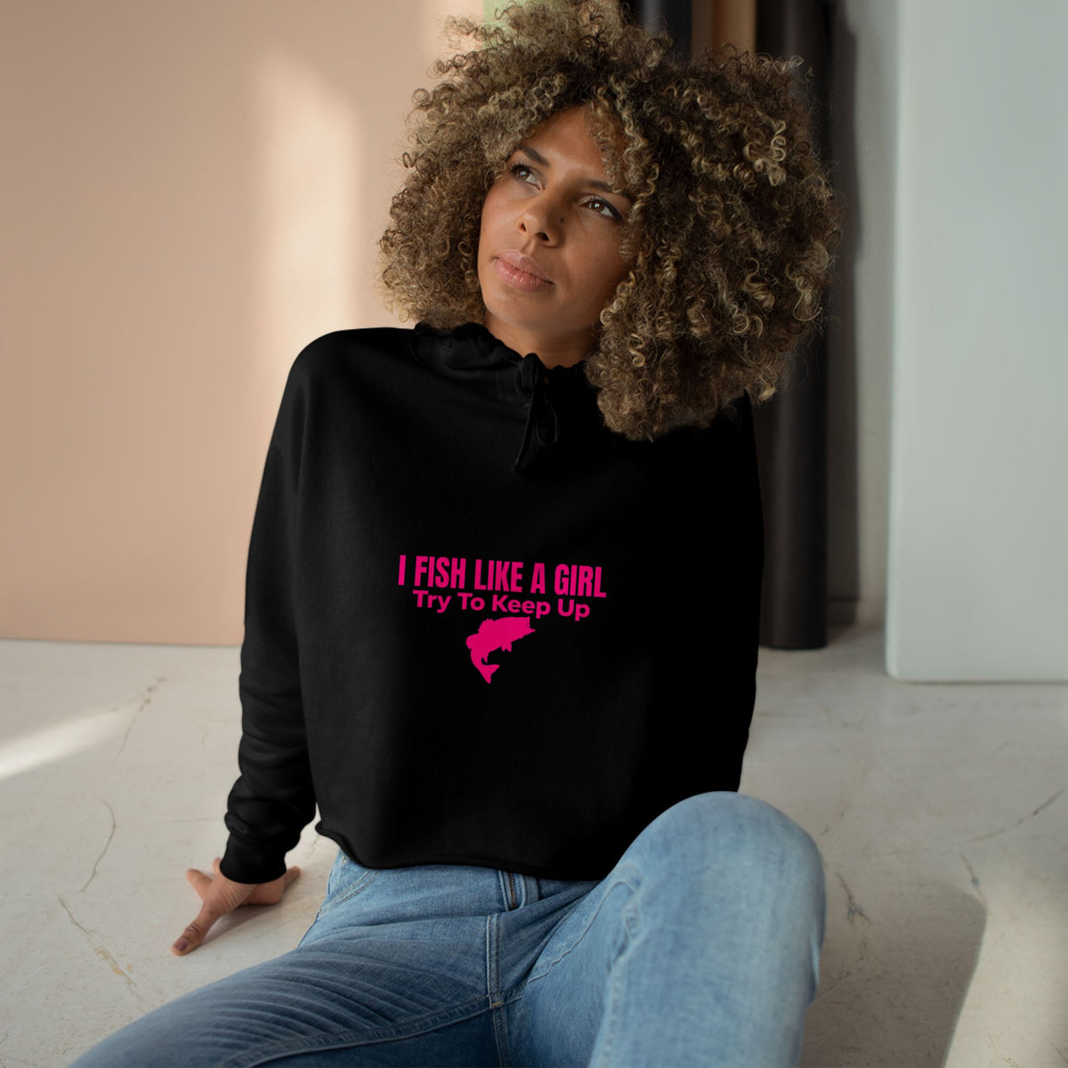 I Fish Like a Girl Crop Hoodie