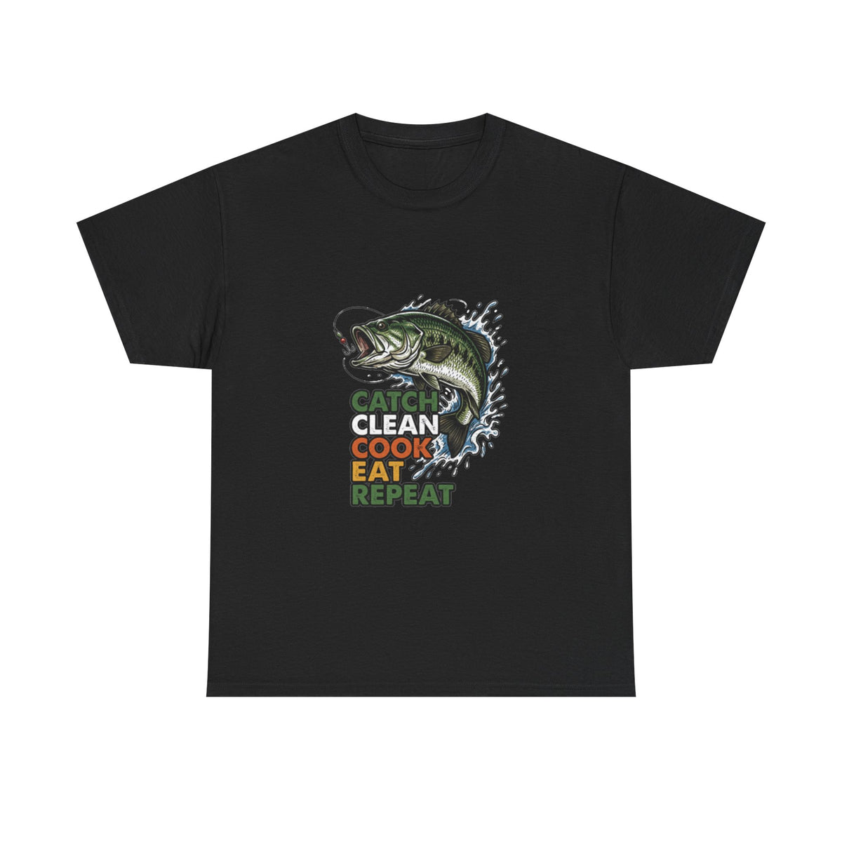 Catch Clean Cook Eat Repeat Unisex Heavy Cotton Tee