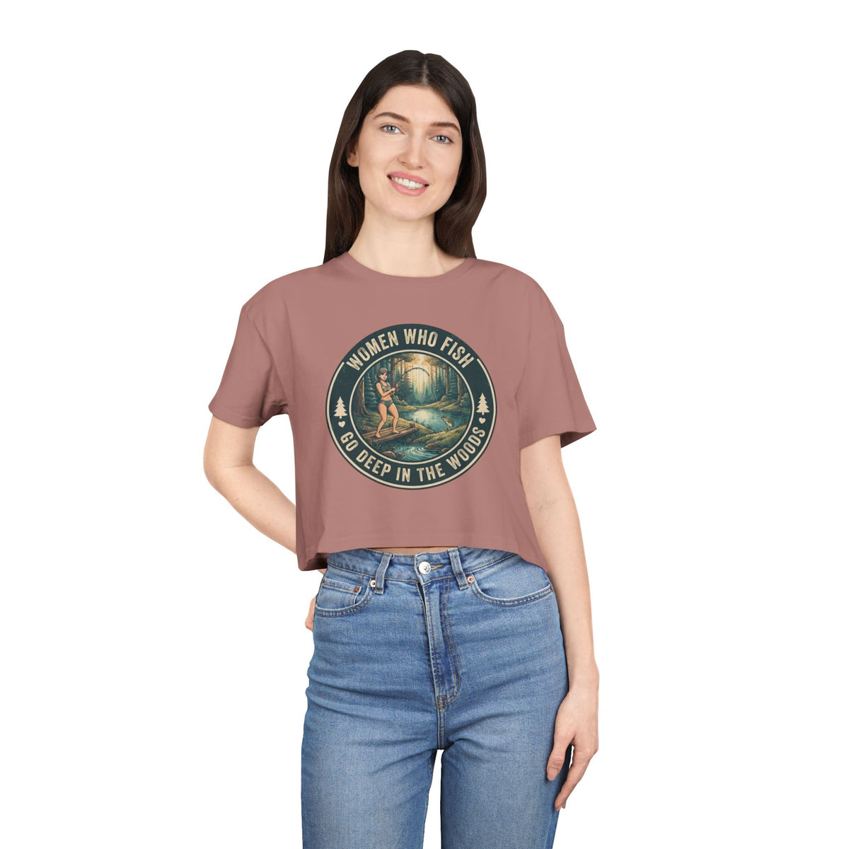 Women Go Deep in the Woods Women's Crop Tee