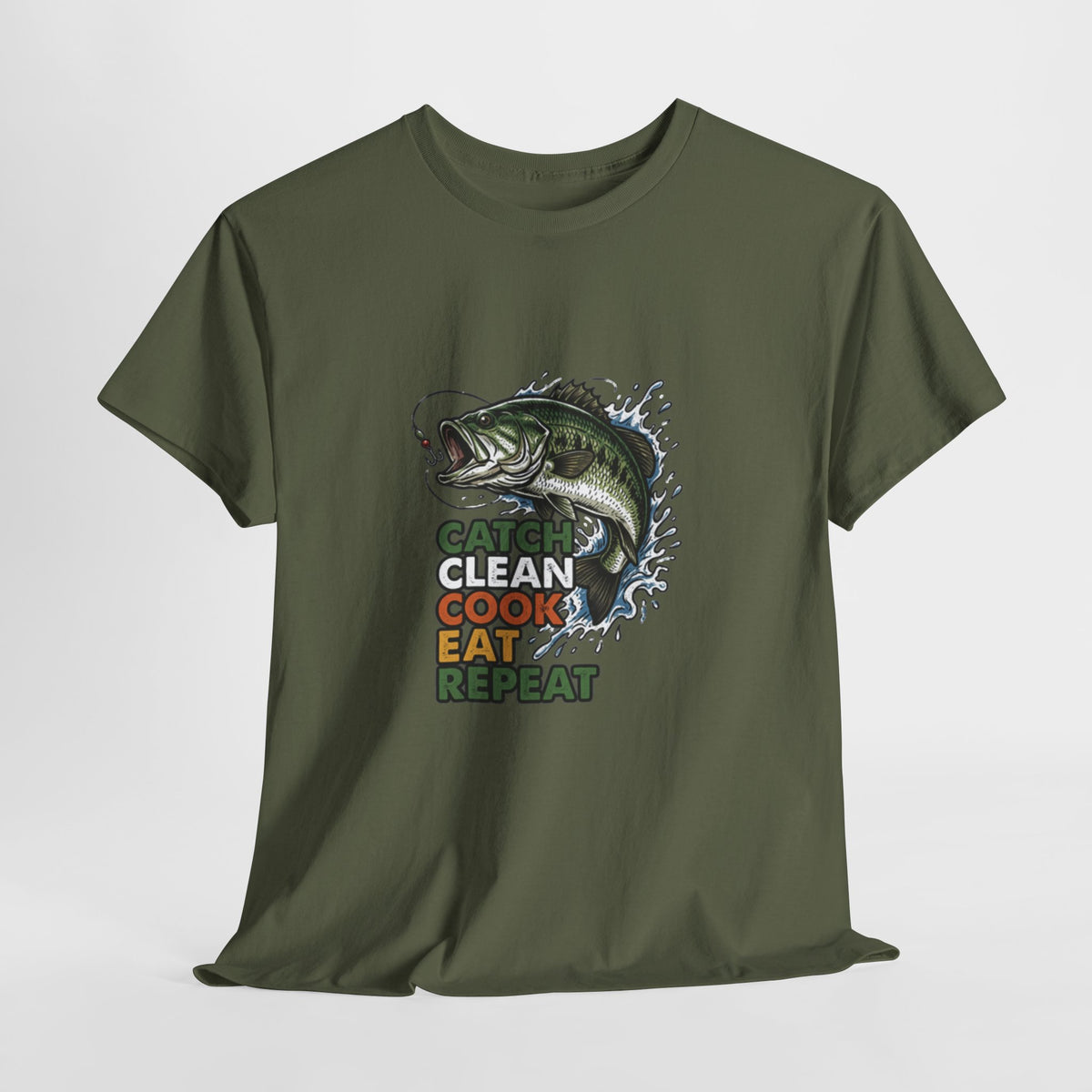 Catch Clean Cook Eat Repeat Unisex Heavy Cotton Tee