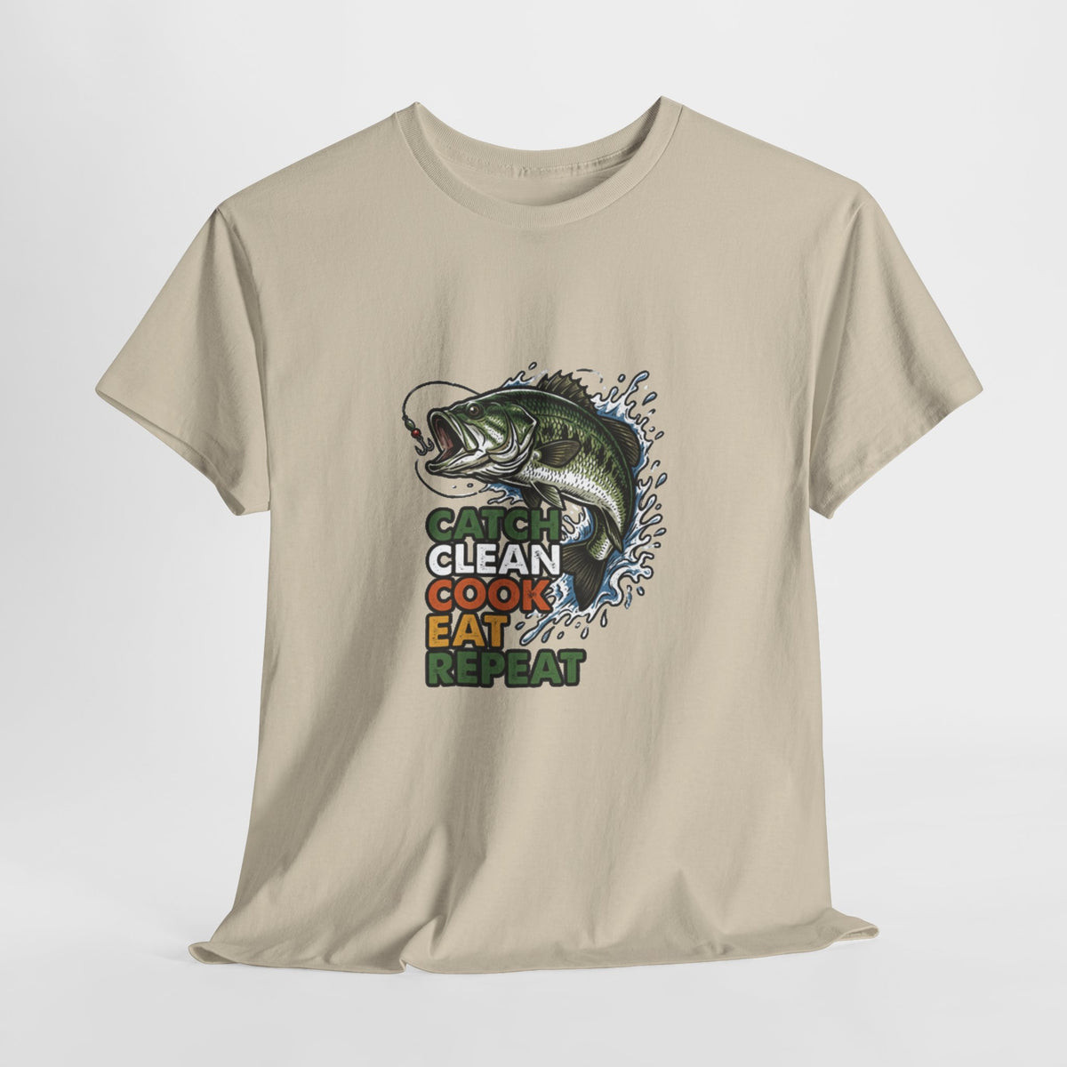 Catch Clean Cook Eat Repeat Unisex Heavy Cotton Tee