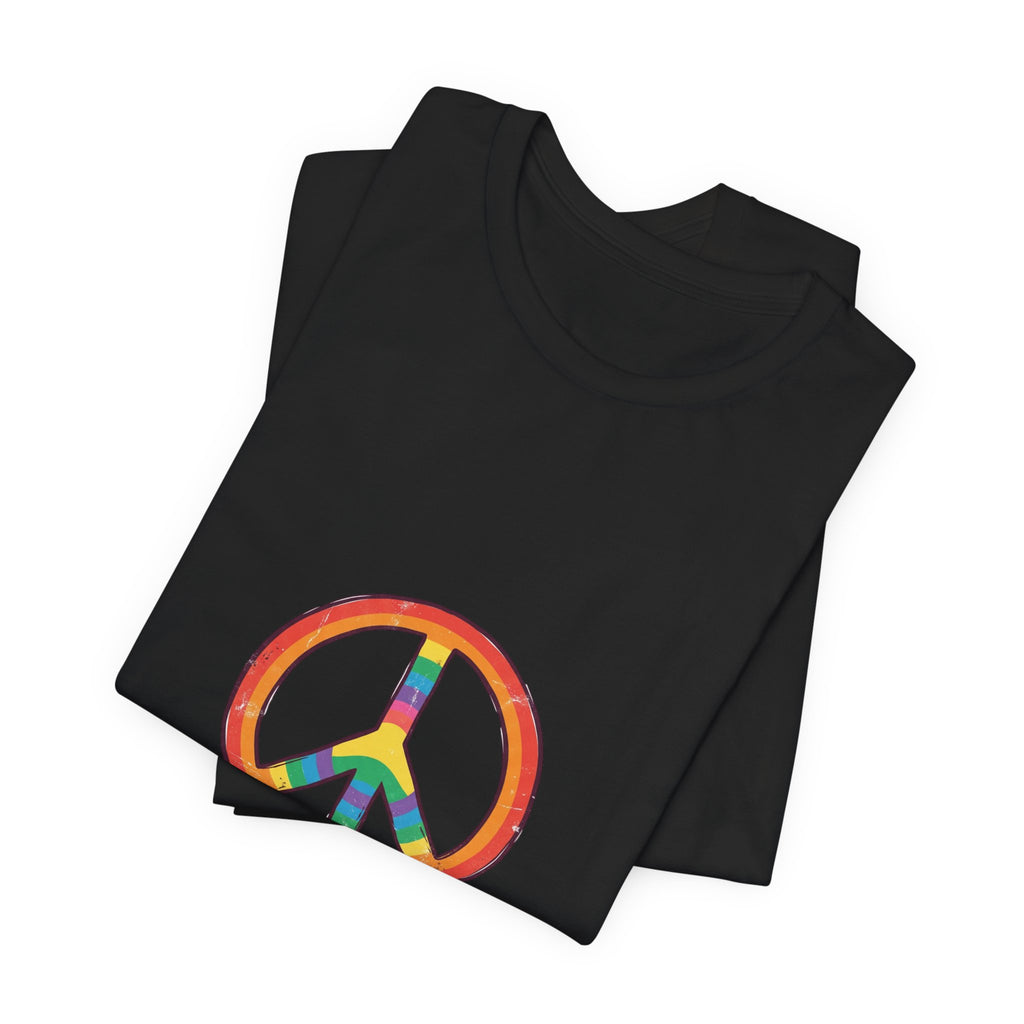 Backroad Beautiful Peace Sign Tee — Retro Rainbow Graphic T-Shirt