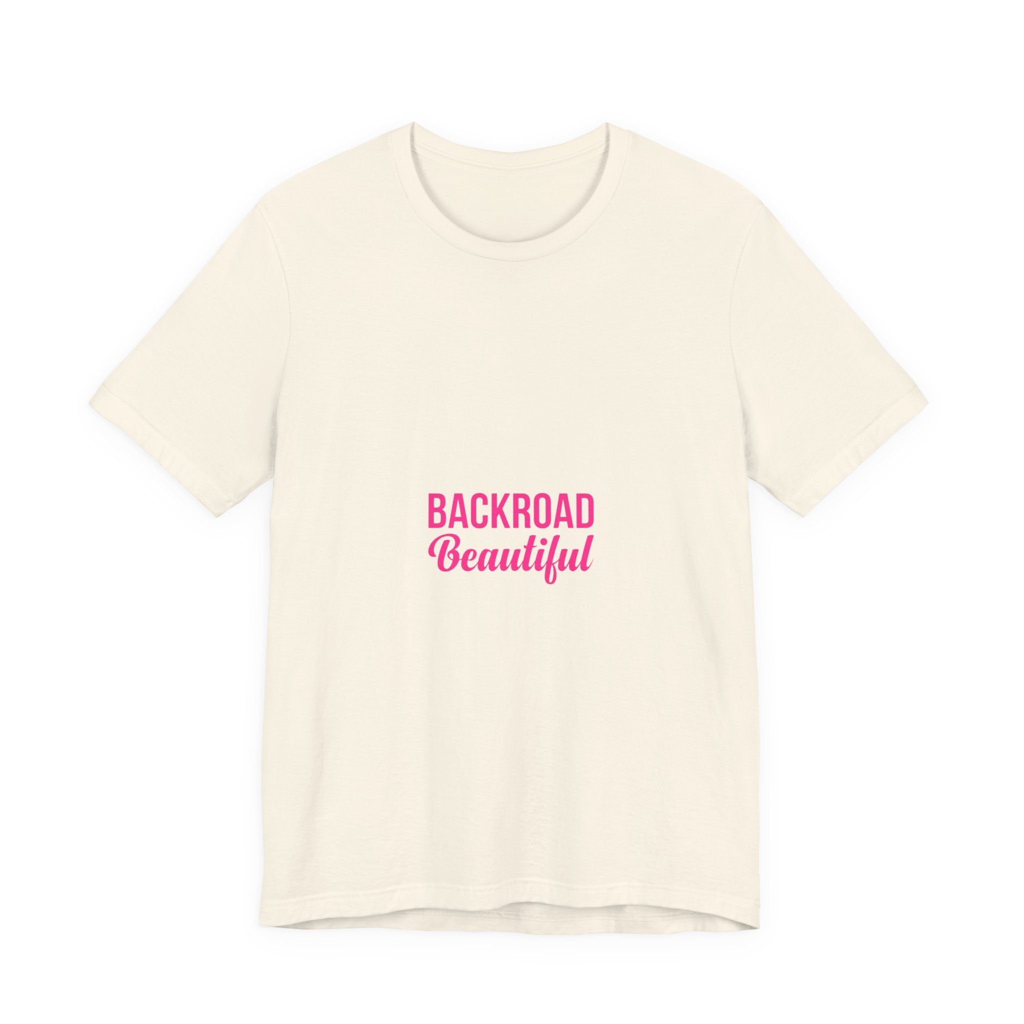 Backroad Beautiful Tee — Pink Script Graphic T‑Shirt