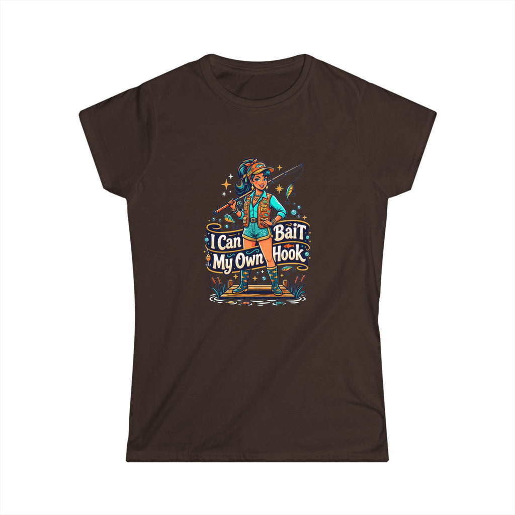 I can bait my own hook Women's Softstyle Tee