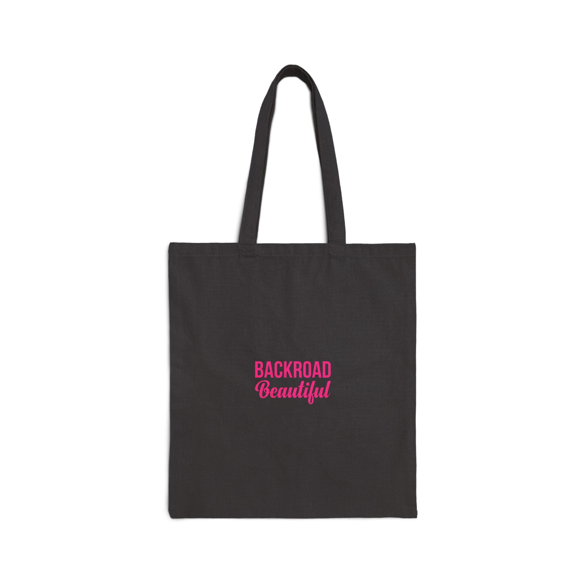 Tote Bag — "Backroad Beautiful" Pink Script Cotton Canvas Market Tote