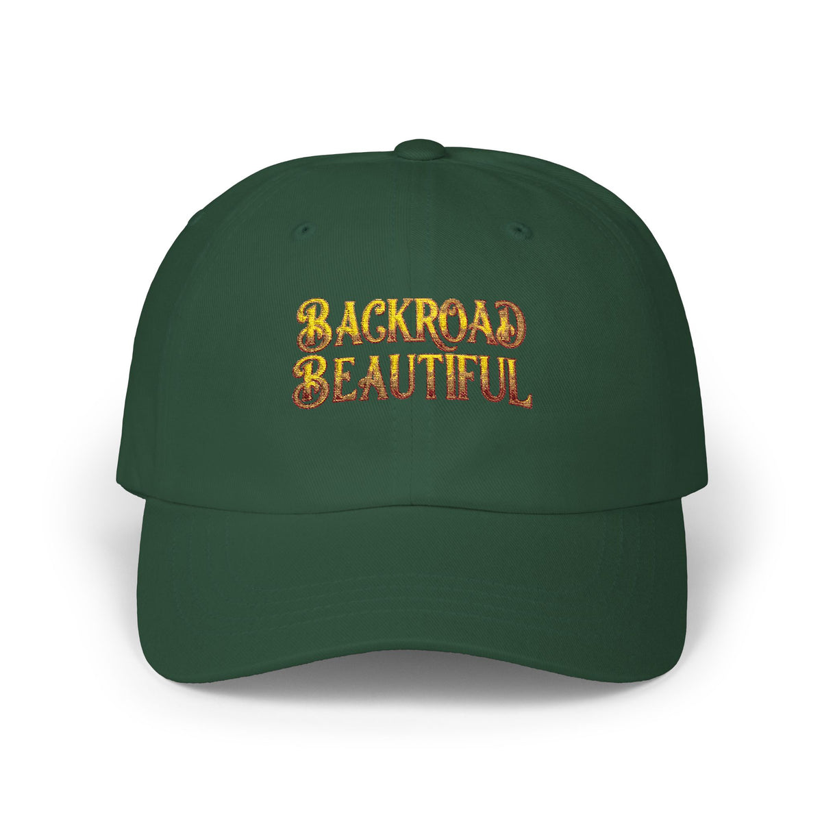 Classic Cap — 'Backroads Beautiful' Embroidered White Baseball Hat