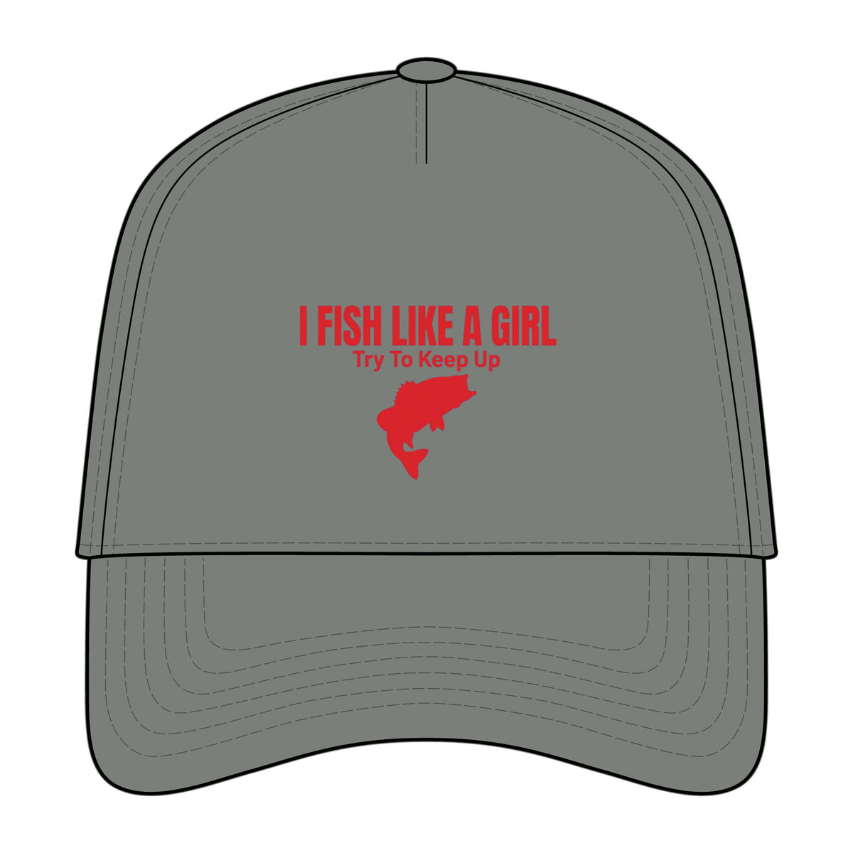 Fish Like a Girl Retro Cotton Blend Snapback Cap