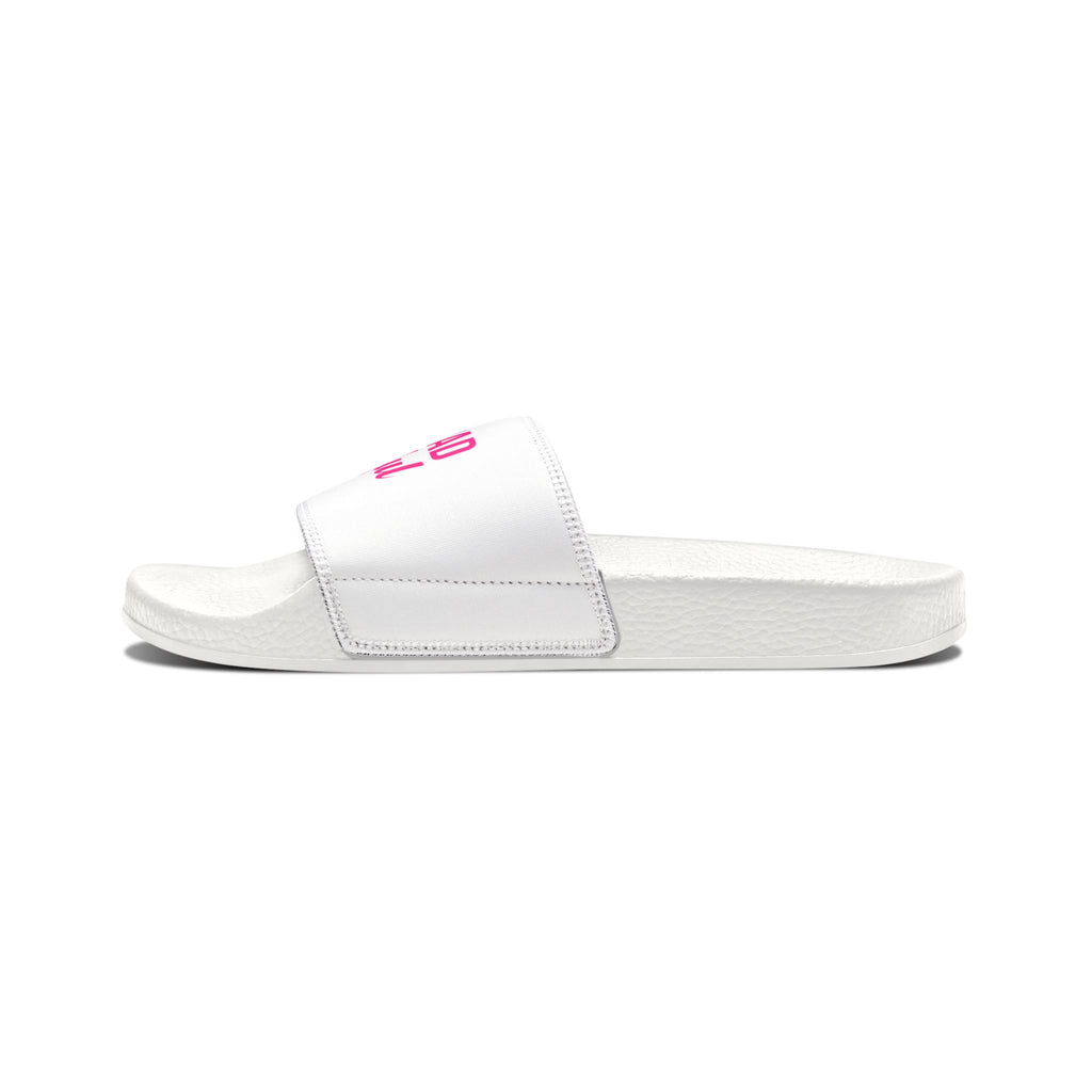 Women's Removable-Strap Slide Sandals — White Strap with Pink Accent