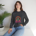 Backroad Beautiful Peace Sign Sweatshirt - Retro Rainbow Crewneck