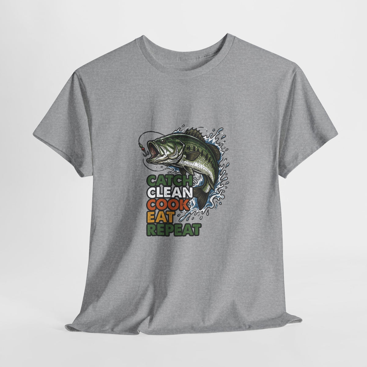 Catch Clean Cook Eat Repeat Unisex Heavy Cotton Tee