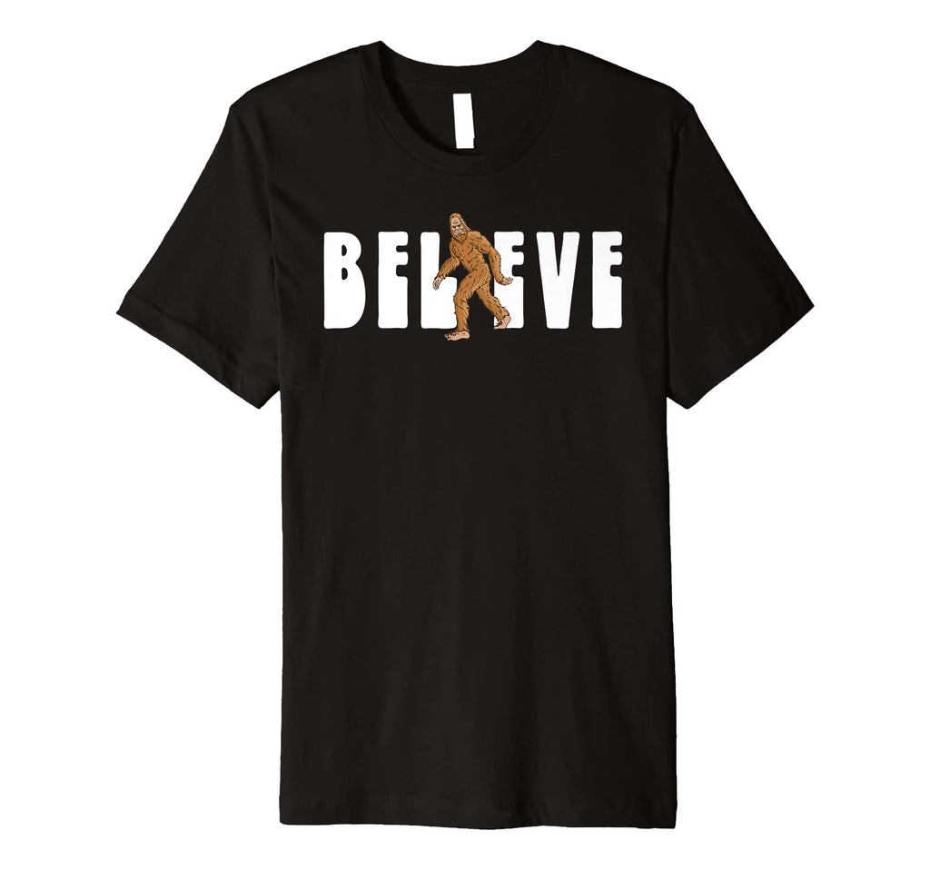 Believe Simple Bigfoot Sasquatch T-Shirt - Casual Everyday Wear Unisex