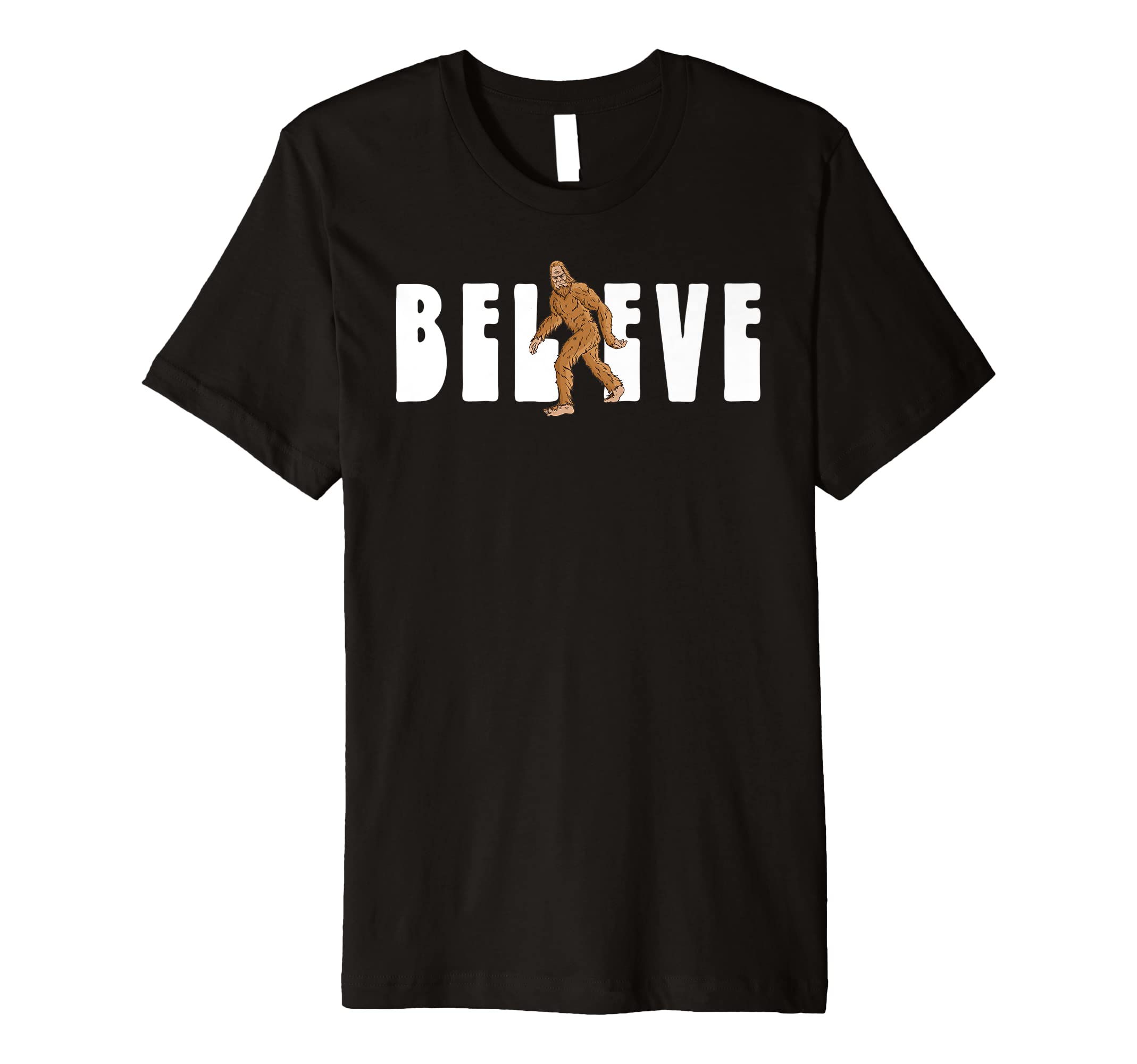 Believe Simple Bigfoot Sasquatch T-Shirt - Casual Everyday Wear Unisex