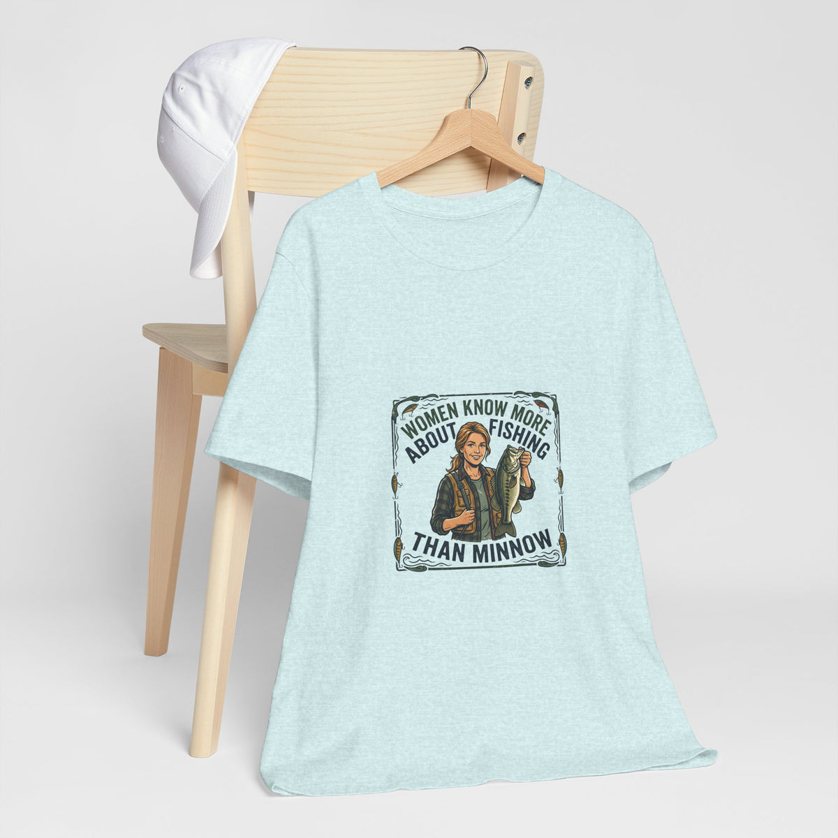Fishing Tee — "Women Know More About Fishing Than Minnow" Graphic T-Shirt