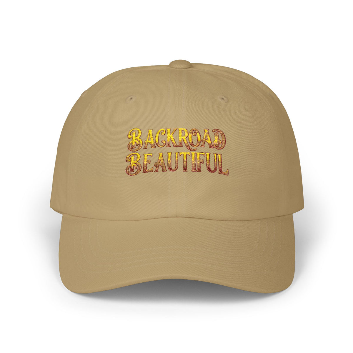 Classic Cap — 'Backroads Beautiful' Embroidered White Baseball Hat