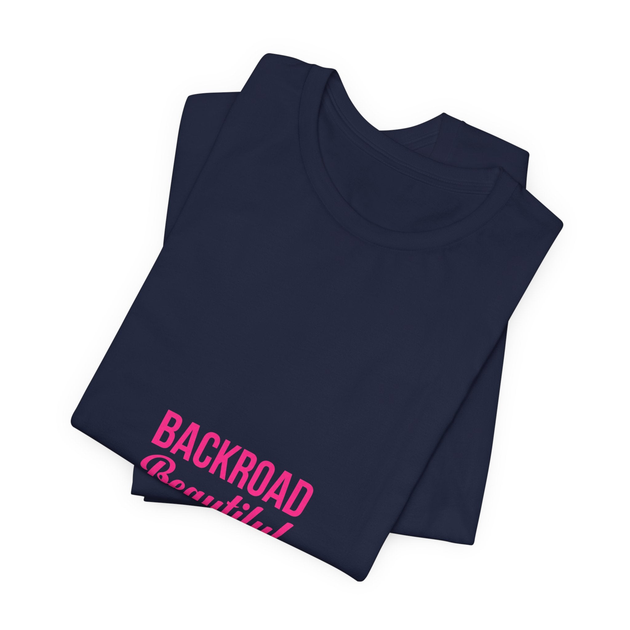 Backroad Beautiful Tee — Pink Script Graphic T‑Shirt