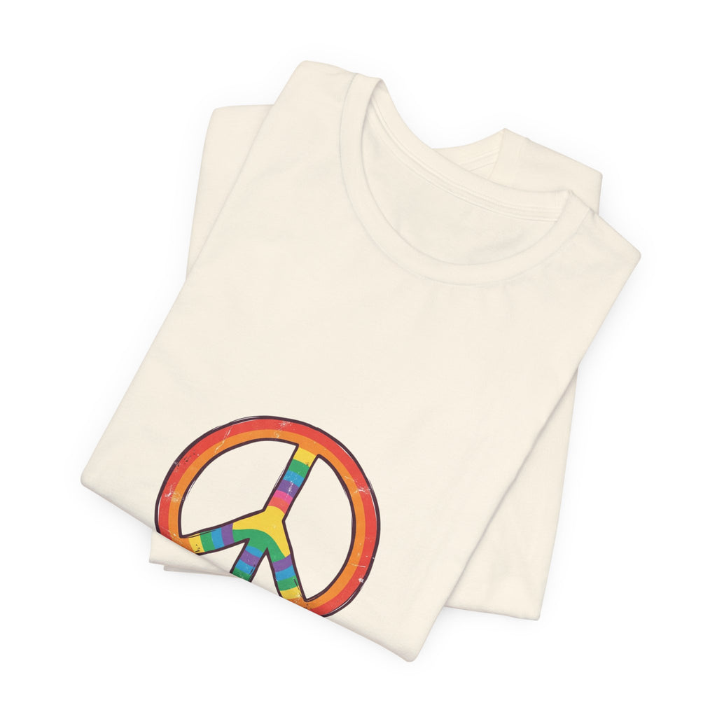 Backroad Beautiful Peace Sign Tee — Retro Rainbow Graphic T-Shirt