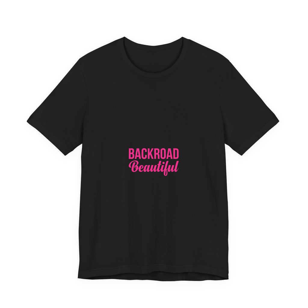 Backroad Beautiful Tee — Pink Script Graphic T‑Shirt