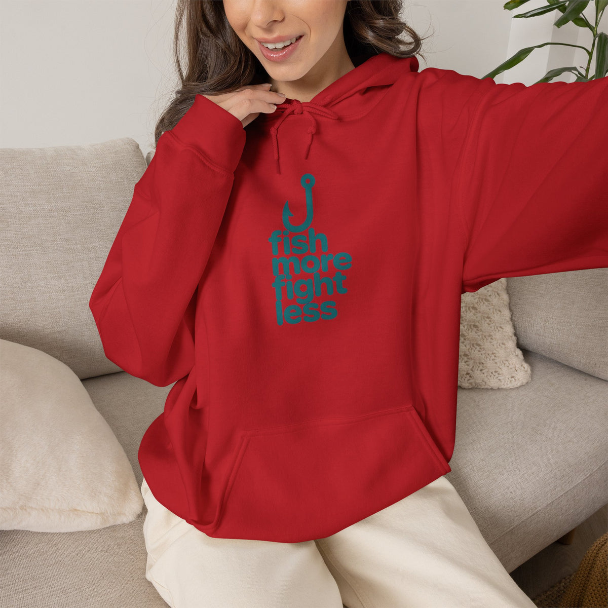 Fish More Fight Less Unisex Heavy Blend™ Hooded Sweatshirt