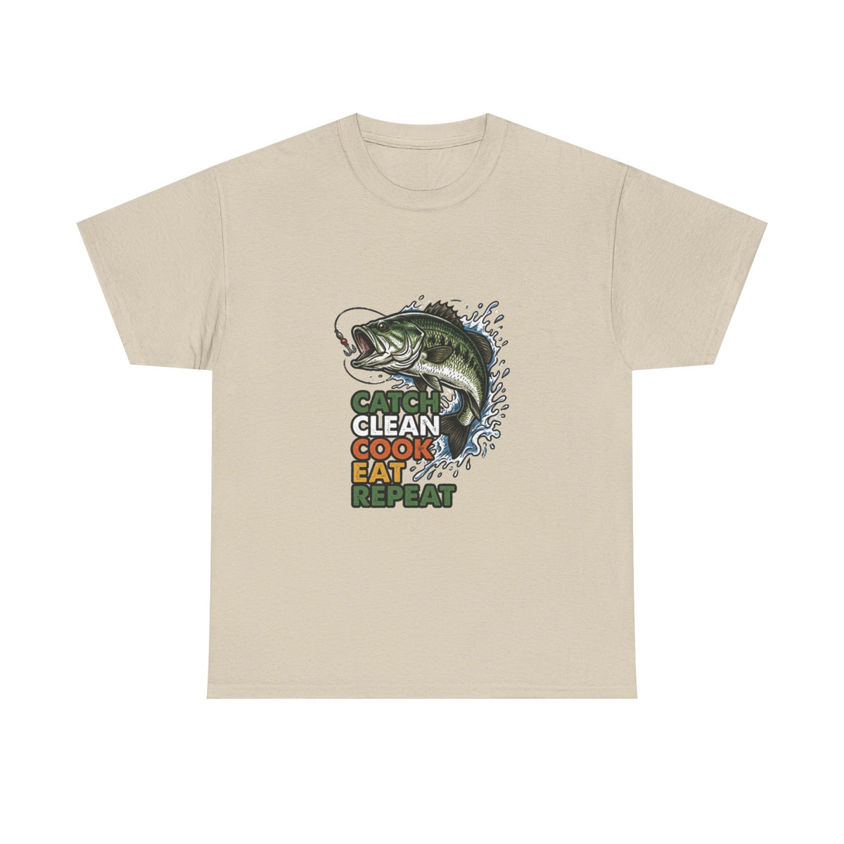 Catch Clean Cook Eat Repeat Unisex Heavy Cotton Tee