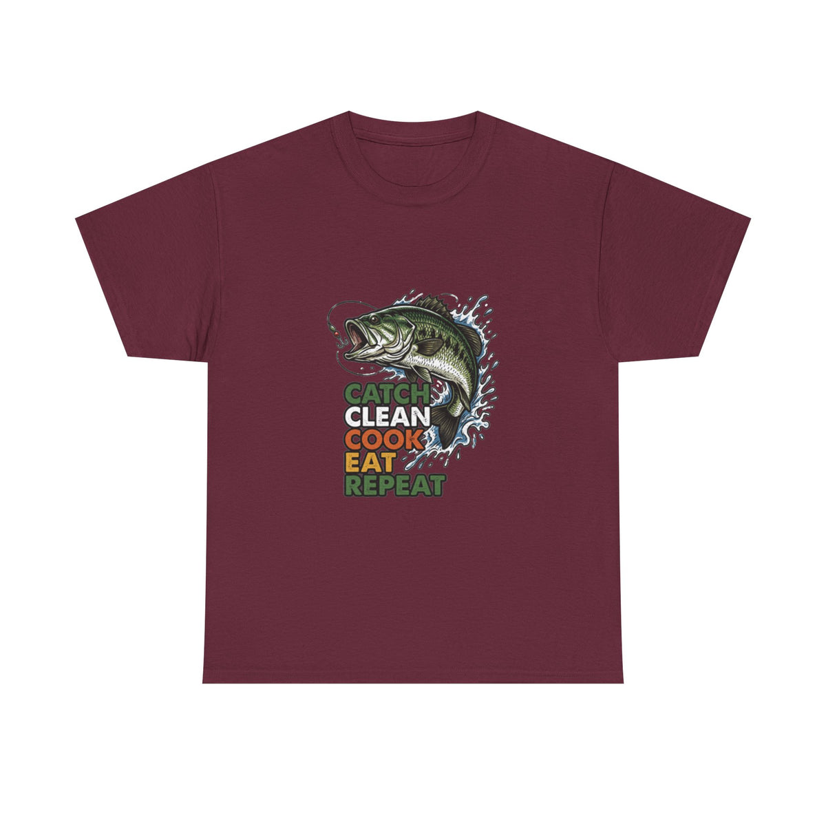 Catch Clean Cook Eat Repeat Unisex Heavy Cotton Tee