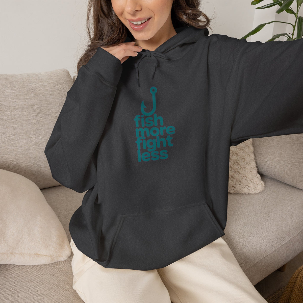 Fish More Fight Less Unisex Heavy Blend™ Hooded Sweatshirt