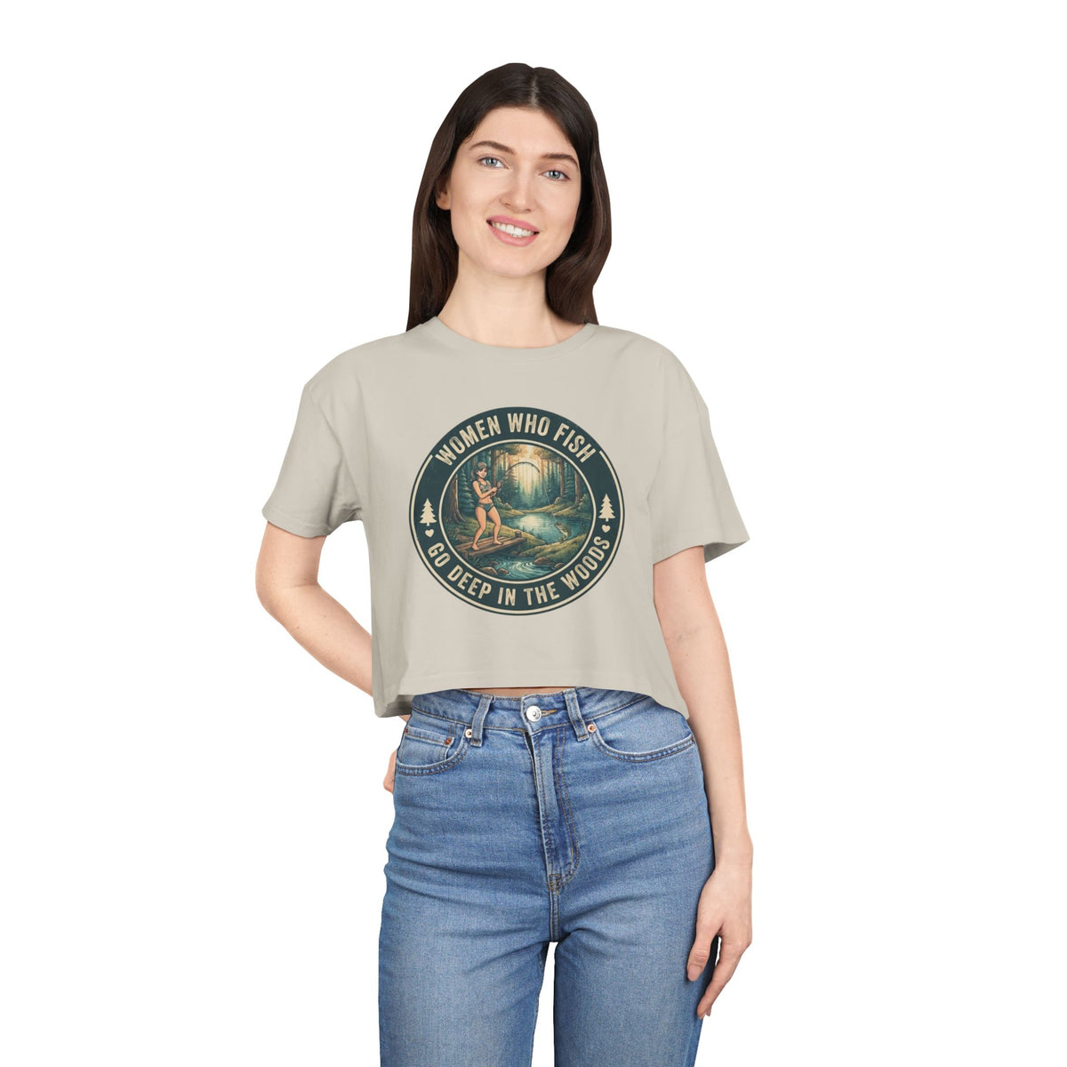 Women Go Deep in the Woods Women's Crop Tee