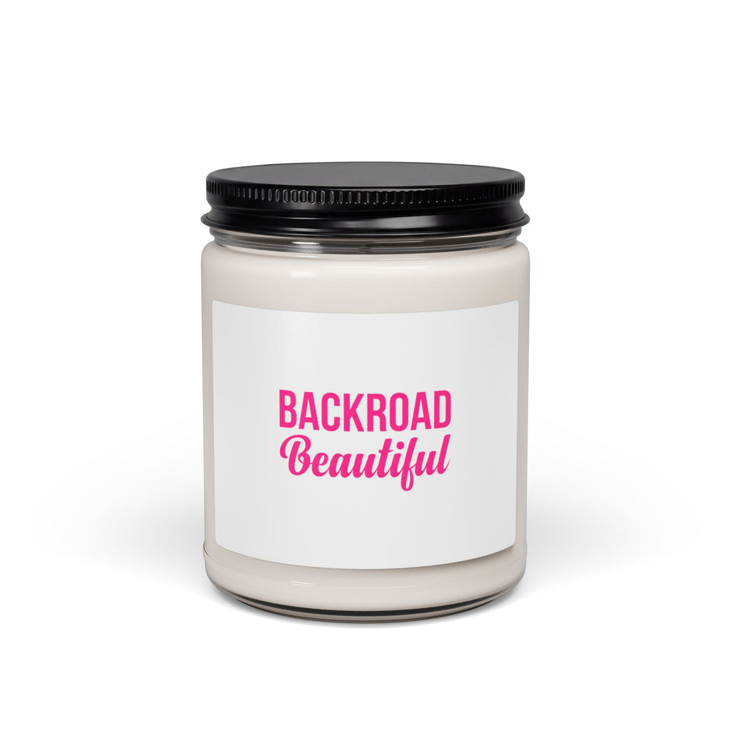 Backroad Beautiful Scented Soy Candle — 9oz Travel Vibe, Pink Typography
