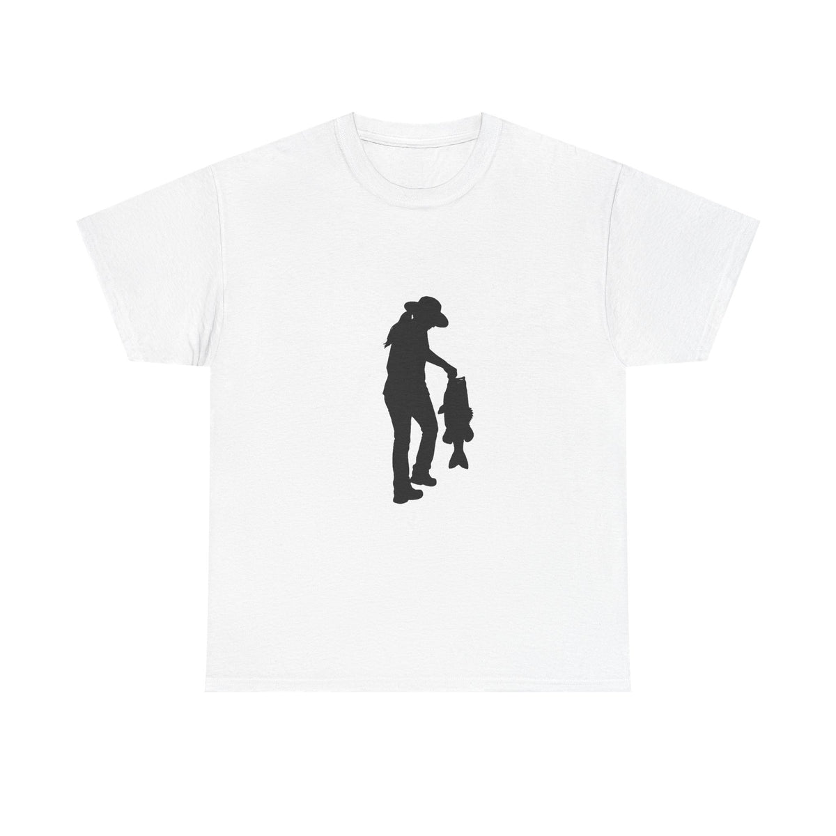 Woman Fishing Heavy Cotton Tee
