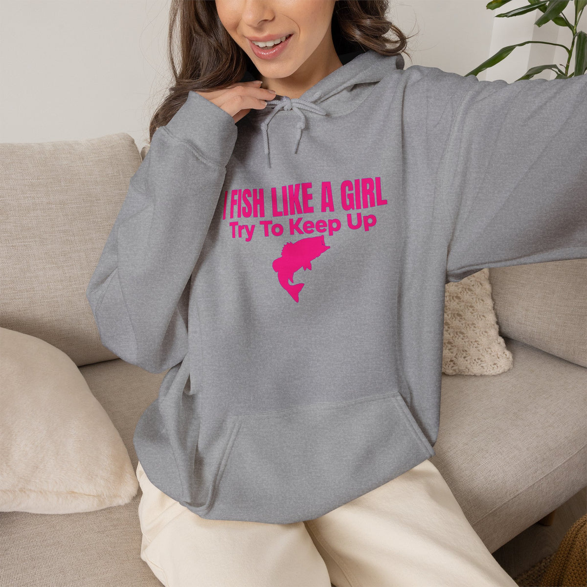 FishbLike a girlnUnisex Heavy Blend™ Hooded Sweatshirt
