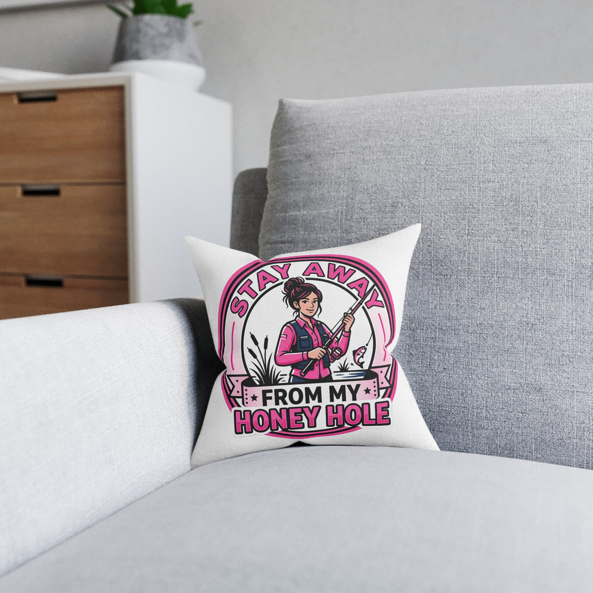 Honey Hole Square Pillow