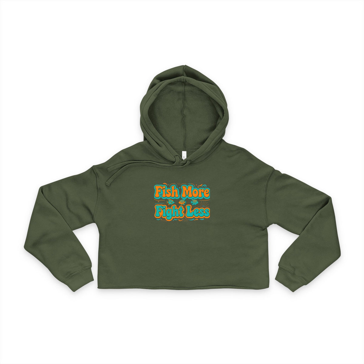 Fish More, Fight Less Cropped Hoodie