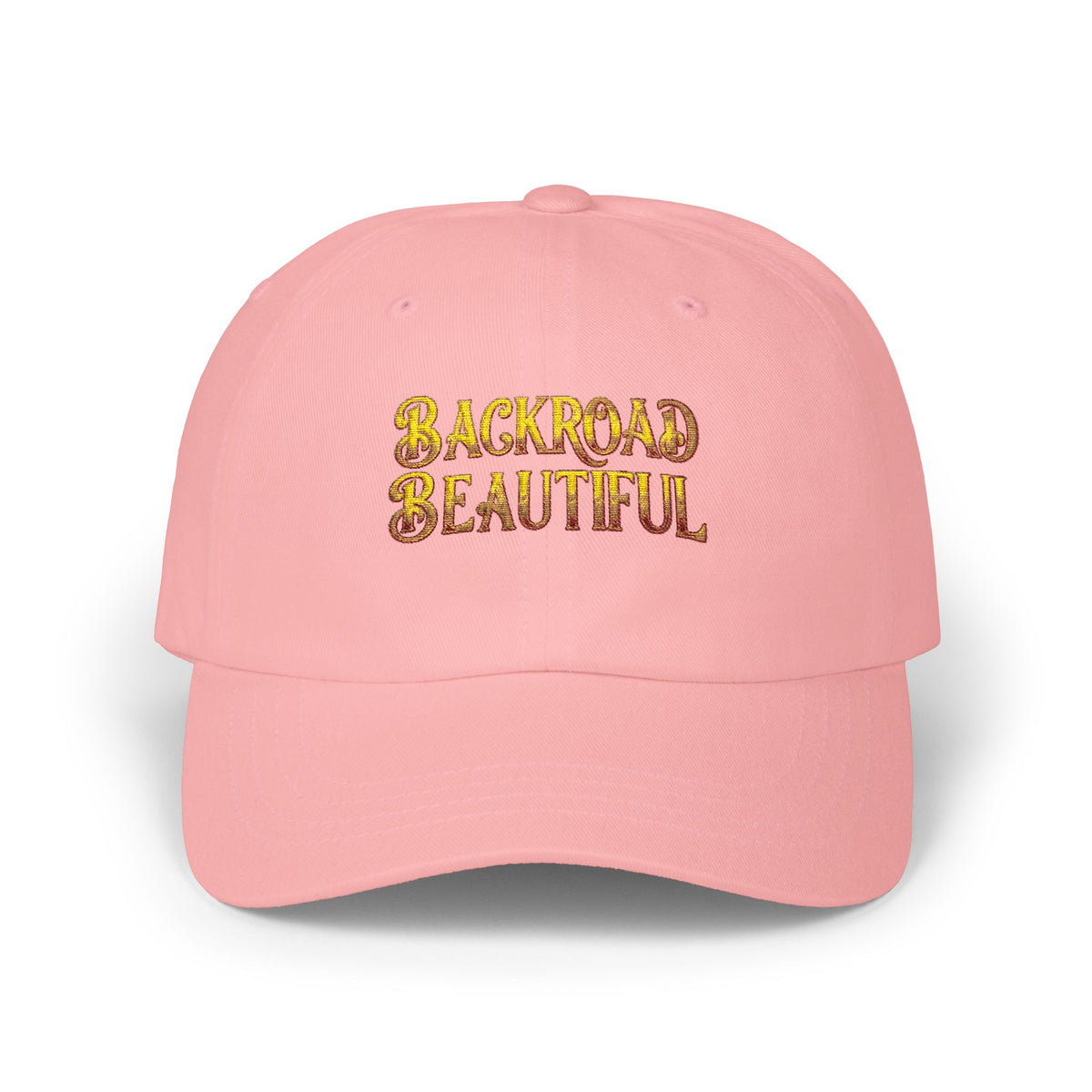 Classic Cap — 'Backroads Beautiful' Embroidered White Baseball Hat