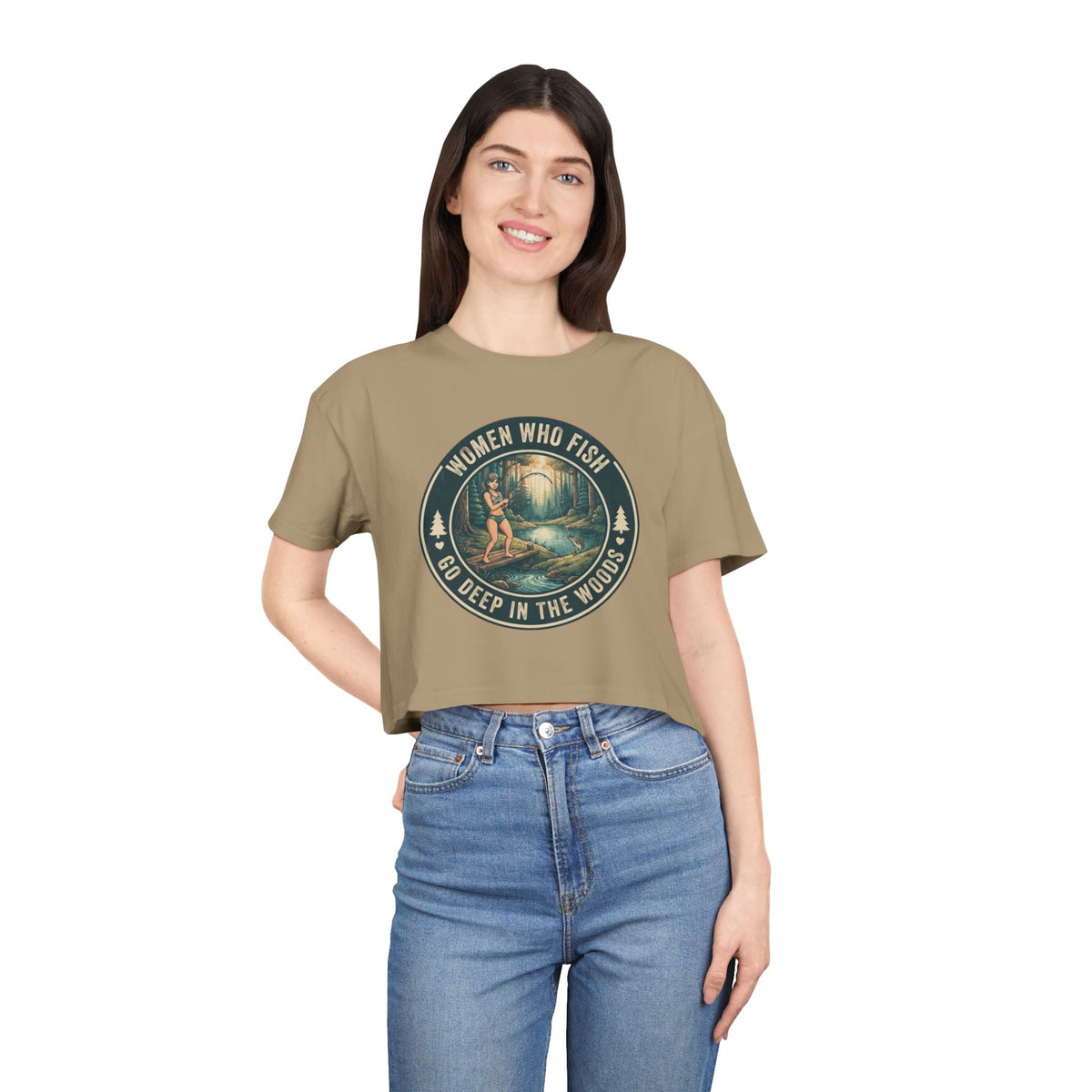 Women Go Deep in the Woods Women's Crop Tee